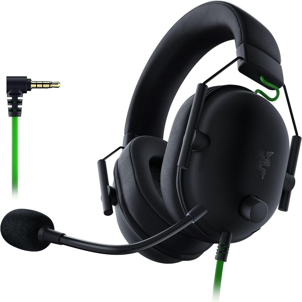 Razer BlackShark V2 X Wired Gaming Headset 3.5mm Mic Black Green